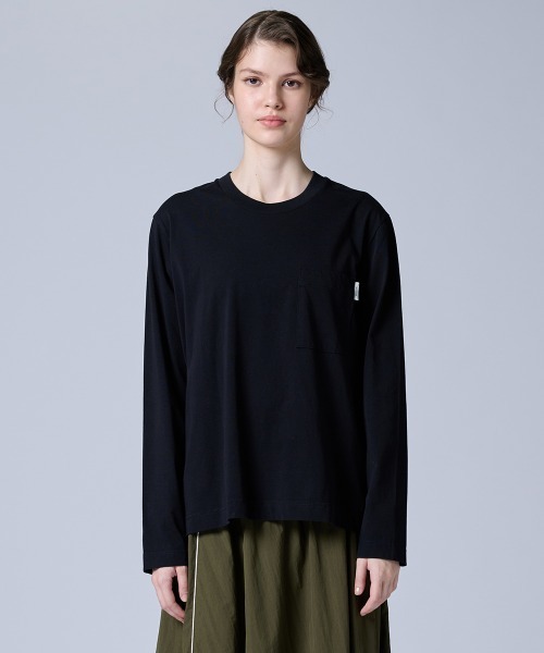 DOUBLE STANDARD CLOTHING(ダブルスタンダードクロージング)の「天竺 メッセージバックプリントロンT(Tシャツ/カットソー・レディース・ブラック/オフホワイト/ピンク・FREE)」の2枚目の写真