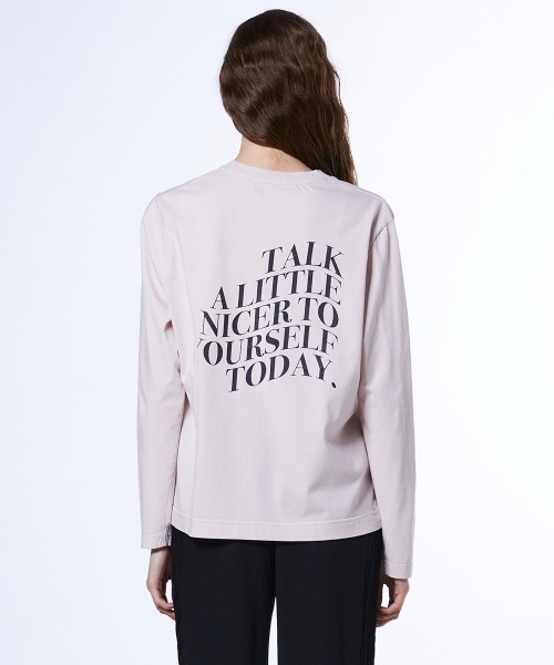 DOUBLE STANDARD CLOTHING(ダブルスタンダードクロージング)の「天竺 メッセージバックプリントロンT(Tシャツ/カットソー・レディース・ブラック/オフホワイト/ピンク・FREE)」の13枚目の写真