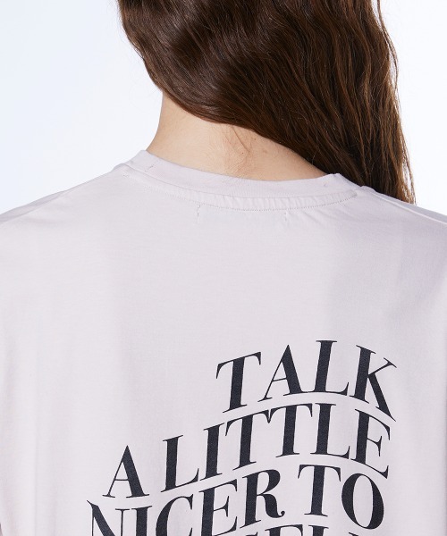 DOUBLE STANDARD CLOTHING(ダブルスタンダードクロージング)の「天竺 メッセージバックプリントロンT(Tシャツ/カットソー・レディース・ブラック/オフホワイト/ピンク・FREE)」の16枚目の写真