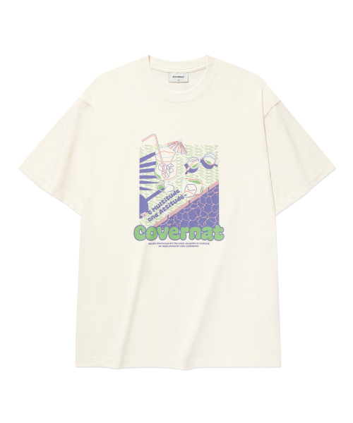 COVERNAT(カバーナット)の「クールコットンバカンスグラフィックTシャツ アイボリー(Tシャツ/カットソー・レディース・その他・SMALL/MEDIUM/LARGE/X-LARGE/XX-LARGE/X-SMALL)」の2枚目の写真