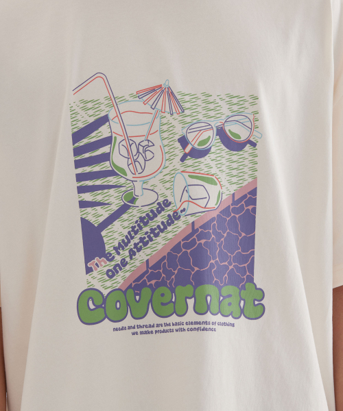COVERNAT(カバーナット)の「クールコットンバカンスグラフィックTシャツ アイボリー(Tシャツ/カットソー・レディース・その他・SMALL/MEDIUM/LARGE/X-LARGE/XX-LARGE/X-SMALL)」の7枚目の写真