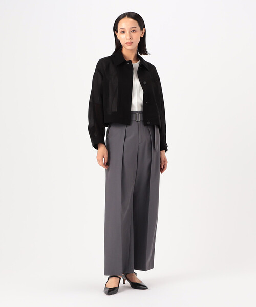 COMME CA(コムサ)の「〔 TALLサイズ 〕 ジアコットマット パンツ(その他パンツ・レディース・グレー/ブラック・13号/15号/17号)」の3枚目の写真