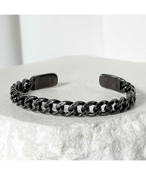 ss-サイレントクロスチェーンブレスレット_ブラック