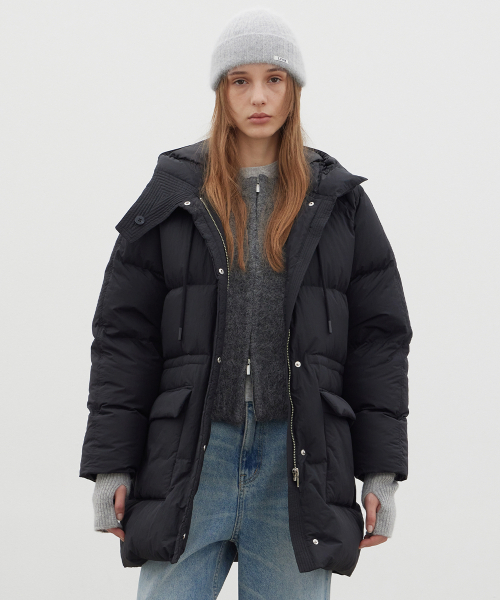 LEVAR(レバー)の「Hooded Down Puffer Jacket - Black(ダウンジャケット/コート・レディース・ブラック・FREE)」の1枚目の写真
