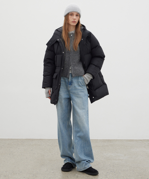 LEVAR(レバー)の「Hooded Down Puffer Jacket - Black(ダウンジャケット/コート・レディース・ブラック・FREE)」の2枚目の写真