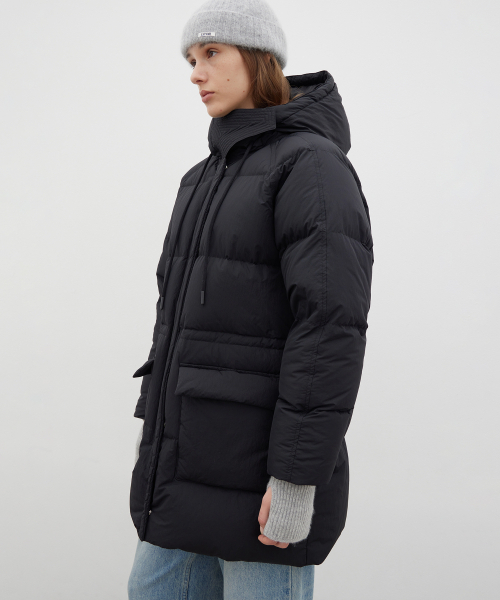 LEVAR(レバー)の「Hooded Down Puffer Jacket - Black(ダウンジャケット/コート・レディース・ブラック・FREE)」の4枚目の写真