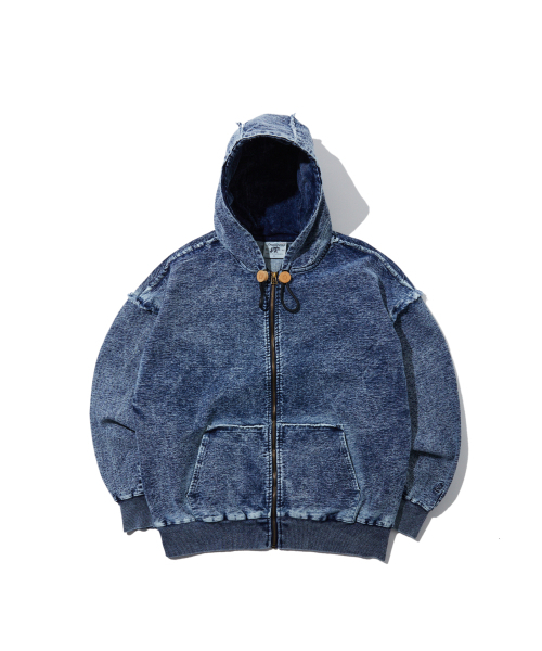 PENFIELD（ペンフィールド）の「[TRAILWEAR] フェイディッドインディゴフルジップフードインディゴ_FR1KH11U（パーカー・メンズ・ダークブルー・SMALL/MEDIUM/LARGE/X-LARGE）」の2枚目の写真