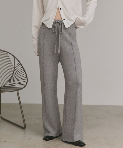 ad thie(アドティエ)の「裏シャギー センターシーム ニットパンツ(その他パンツ・レディース・ブラック/グレー/ベージュ・FREE)」の3枚目の写真