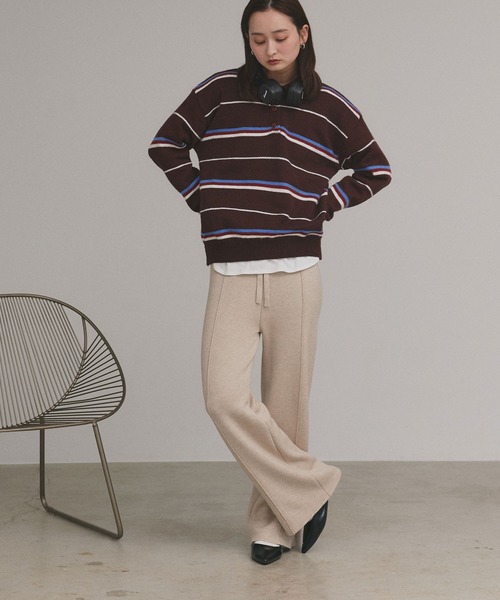 ad thie(アドティエ)の「裏シャギー センターシーム ニットパンツ(その他パンツ・レディース・ブラック/グレー/ベージュ・FREE)」の11枚目の写真