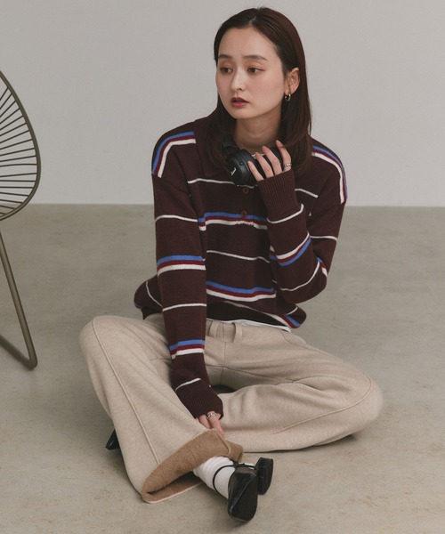 ad thie(アドティエ)の「裏シャギー センターシーム ニットパンツ(その他パンツ・レディース・ブラック/グレー/ベージュ・FREE)」の16枚目の写真