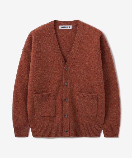 Woolbulk V‑neck cardigan — олеандж