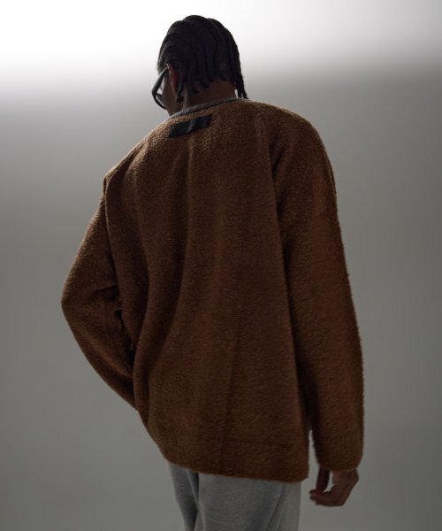 ATTENTIONROW(アテンションロー)の「ブックルミックスヤーンオーバーフィットウールニットラグランセーター(チャコール/ブラウン)(ニット/セーター・メンズ・その他・FREE)」の2枚目の写真