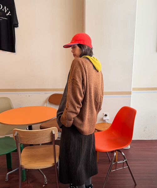 ATTENTIONROW(アテンションロー)の「ブックルミックスヤーンオーバーフィットウールニットラグランセーター(チャコール/ブラウン)(ニット/セーター・メンズ・その他・FREE)」の12枚目の写真