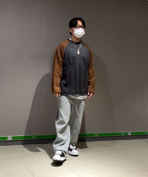 ATTENTIONROW(アテンションロー)の「ブックルミックスヤーンオーバーフィットウールニットラグランセーター(チャコール/ブラウン)(ニット/セーター・メンズ・その他・FREE)」の16枚目の写真
