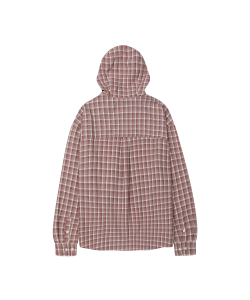 SECONDMONO（セカンドモノローグ）の「Check Hooded Shirt [BRICKRED]_SESH012BRICKRED（シャツ/ブラウス・レディース・その他・SMALL/MEDIUM/LARGE/X-SMALL）」の2枚目の写真