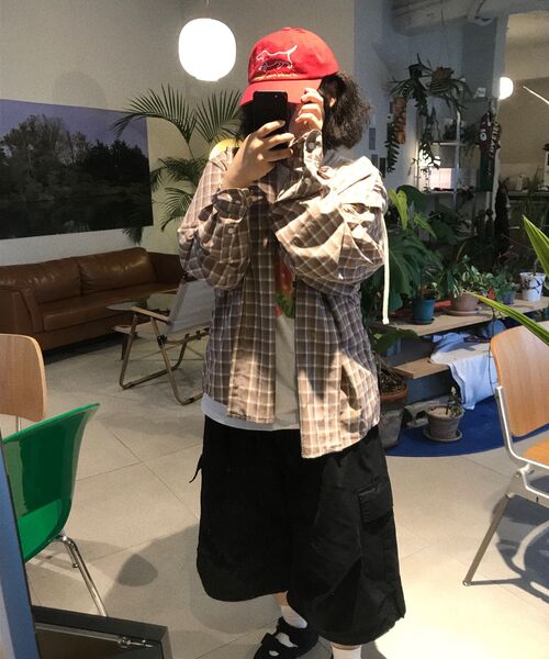 SECONDMONO（セカンドモノローグ）の「Check Hooded Shirt [BRICKRED]_SESH012BRICKRED（シャツ/ブラウス・レディース・その他・SMALL/MEDIUM/LARGE/X-SMALL）」の19枚目の写真