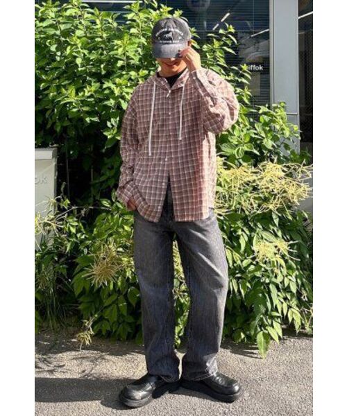 SECONDMONO（セカンドモノローグ）の「Check Hooded Shirt [BRICKRED]_SESH012BRICKRED（シャツ/ブラウス・レディース・その他・SMALL/MEDIUM/LARGE/X-SMALL）」の20枚目の写真