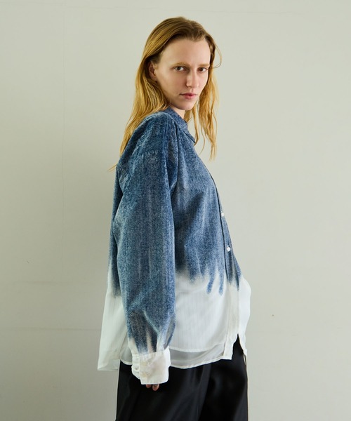 MAISON SPECIAL(メゾンスペシャル)の「Flocky Denim Shirt/フロッキーデニムシャツ(シャツ/ブラウス・レディース・ブルー/ブラック・FREE)」の19枚目の写真