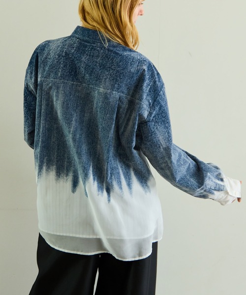 MAISON SPECIAL(メゾンスペシャル)の「Flocky Denim Shirt/フロッキーデニムシャツ(シャツ/ブラウス・レディース・ブルー/ブラック・FREE)」の20枚目の写真
