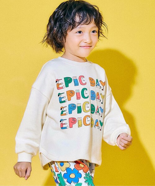 F.O.KIDS(エフオーキッズ)の「3色3柄ゆったりトレーナー(スウェット・キッズ・グレー/アイボリー/パープル・140/130/120/110/100/90/80)」の2枚目の写真