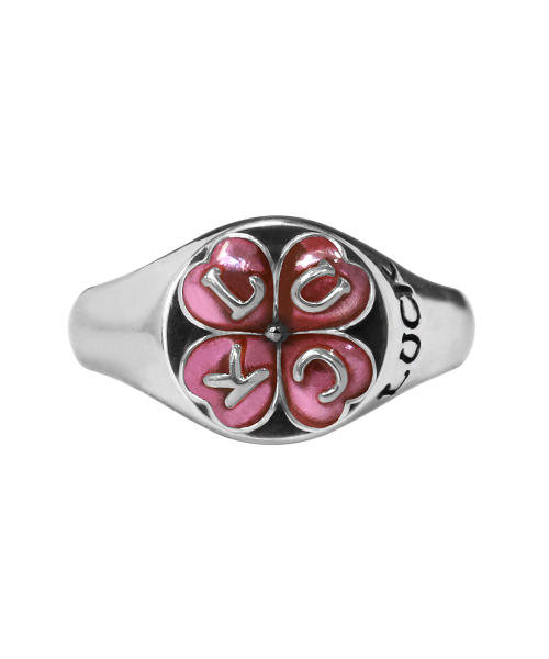 ANONYMOUS ARTISAN(アノニマスアルティザン)の「Clover Luck Ring - Pink(リング・レディース・その他・12号/13号/14号/15号/16号/17号/18号/19号/20号/21号/27号/28/30/25号/26号/24号/23号/29号/22号)」の1枚目の写真