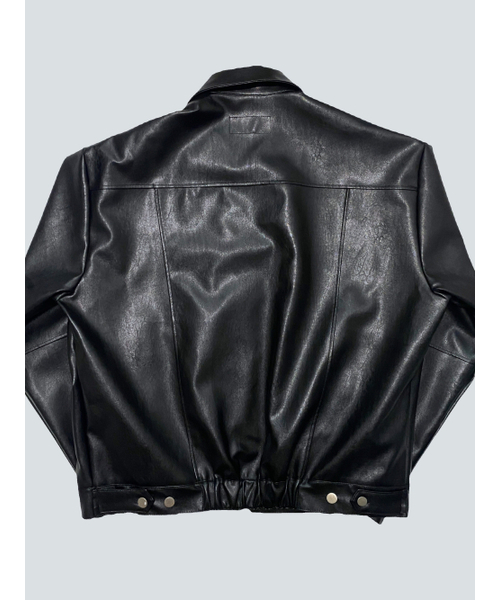 OVERTHEOIR(オーバー ド ワール)の「leather detail wide rider jacket black(ライダースジャケット・レディース・ブラック・FREE)」の2枚目の写真