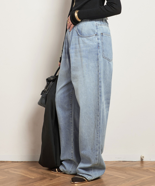 AP STUDIO（エーピーストゥディオ）の「【ADNYM ATELIER/アドニム アトリエ】HACK JEANS（デニムパンツ・レディース・ライトブルー・38/36）」の2枚目の写真