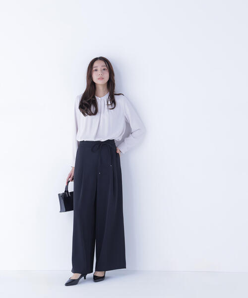 NATURAL BEAUTY BASIC（ナチュラルビューティーベーシック）の「◇ナローリボンイージーワイドパンツ（その他パンツ・レディース・ブラック/ブルー/ベージュ・P/S/MEDIUM/SMALL）」の7枚目の写真