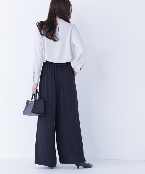 NATURAL BEAUTY BASIC（ナチュラルビューティーベーシック）の「◇ナローリボンイージーワイドパンツ（その他パンツ・レディース・ブラック/ブルー/ベージュ・P/S/MEDIUM/SMALL）」の8枚目の写真