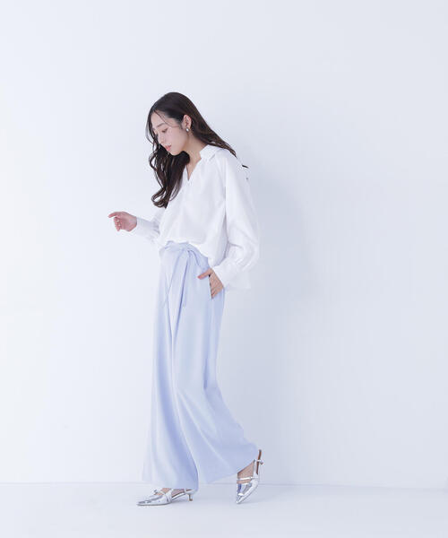 NATURAL BEAUTY BASIC（ナチュラルビューティーベーシック）の「◇ナローリボンイージーワイドパンツ（その他パンツ・レディース・ブラック/ブルー/ベージュ・P/S/MEDIUM/SMALL）」の21枚目の写真