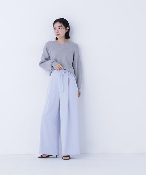 NATURAL BEAUTY BASIC（ナチュラルビューティーベーシック）の「◇ナローリボンイージーワイドパンツ（その他パンツ・レディース・ブラック/ブルー/ベージュ・P/S/MEDIUM/SMALL）」の19枚目の写真