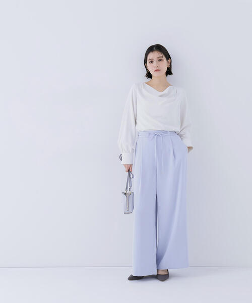 NATURAL BEAUTY BASIC（ナチュラルビューティーベーシック）の「◇ナローリボンイージーワイドパンツ（その他パンツ・レディース・ブラック/ブルー/ベージュ・P/S/MEDIUM/SMALL）」の12枚目の写真