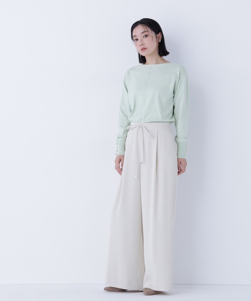 NATURAL BEAUTY BASIC（ナチュラルビューティーベーシック）の「◇ナローリボンイージーワイドパンツ（その他パンツ・レディース・ブラック/ブルー/ベージュ・P/S/MEDIUM/SMALL）」の3枚目の写真