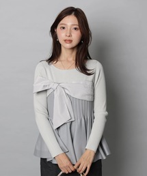 アプワイザーリッシェ　完全完売カラー　定価以下リボンビスチェニット　匿名配送 Apuweiser-riche｜アプワイザー・リッシェのニット/セーター（リボン