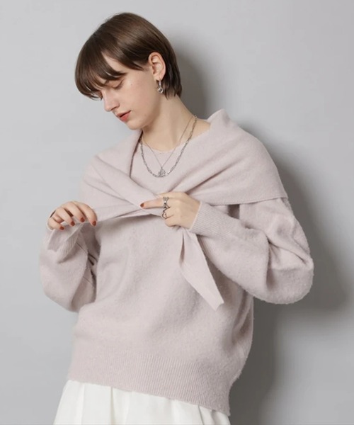 CADUNE（カデュネ）の「スカーフ付きニット（ニット/セーター）」 - WEAR