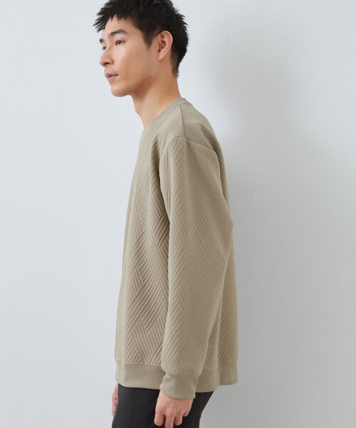 THE SHOP TK (ザ ショップ ティーケー )の「【大人の上品カジュアルに】ふくれキルトスウェット 軽量/洗濯機OK(スウェット・メンズ・ナチュラル/ホワイト系/ネイビー/サックスブルー・03/04/02)」の9枚目の写真