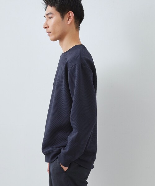 THE SHOP TK (ザ ショップ ティーケー )の「【大人の上品カジュアルに】ふくれキルトスウェット 軽量/洗濯機OK(スウェット・メンズ・ナチュラル/ホワイト系/ネイビー/サックスブルー・03/04/02)」の13枚目の写真