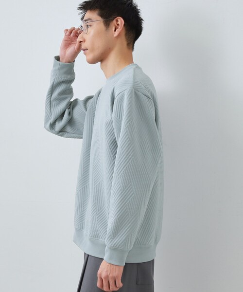 THE SHOP TK (ザ ショップ ティーケー )の「【大人の上品カジュアルに】ふくれキルトスウェット 軽量/洗濯機OK(スウェット・メンズ・ナチュラル/ホワイト系/ネイビー/サックスブルー・03/04/02)」の17枚目の写真