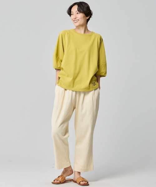 KRIFF MAYER Lady's Collection（クリフメイヤーレディースコレクション）の「楊柳カットソーイージーパンツ（その他パンツ・レディース・レンガ/ナチュラル/サックスブルー/ブラック・LARGE/MEDIUM）」の8枚目の写真
