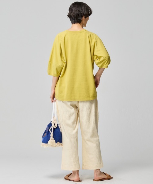 KRIFF MAYER Lady's Collection（クリフメイヤーレディースコレクション）の「楊柳カットソーイージーパンツ（その他パンツ・レディース・レンガ/ナチュラル/サックスブルー/ブラック・LARGE/MEDIUM）」の10枚目の写真