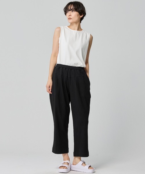 KRIFF MAYER Lady's Collection（クリフメイヤーレディースコレクション）の「楊柳カットソーイージーパンツ（その他パンツ・レディース・レンガ/ナチュラル/サックスブルー/ブラック・LARGE/MEDIUM）」の5枚目の写真