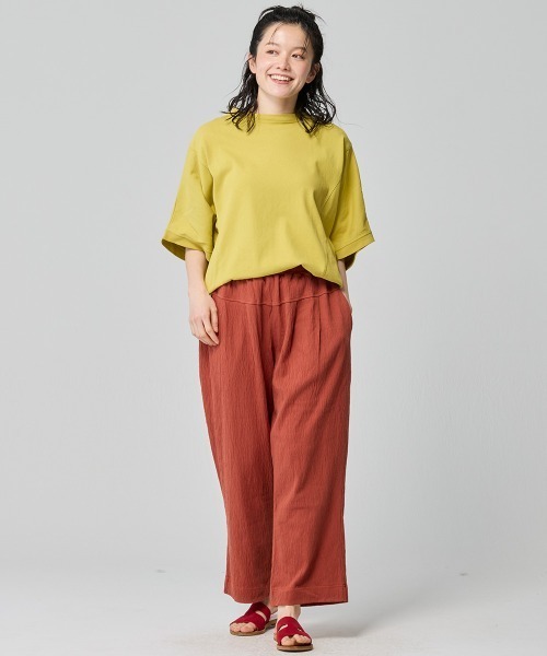 KRIFF MAYER Lady's Collection（クリフメイヤーレディースコレクション）の「楊柳カットソーイージーパンツ（その他パンツ・レディース・レンガ/ナチュラル/サックスブルー/ブラック・LARGE/MEDIUM）」の14枚目の写真