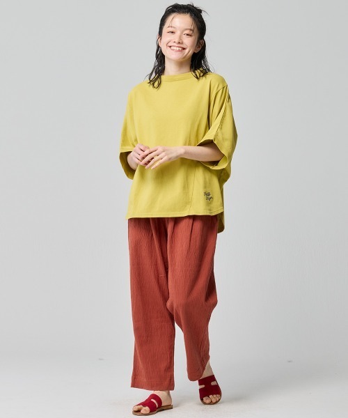 KRIFF MAYER Lady's Collection（クリフメイヤーレディースコレクション）の「楊柳カットソーイージーパンツ（その他パンツ・レディース・レンガ/ナチュラル/サックスブルー/ブラック・LARGE/MEDIUM）」の15枚目の写真