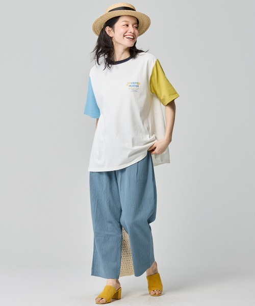 KRIFF MAYER Lady's Collection（クリフメイヤーレディースコレクション）の「楊柳カットソーイージーパンツ（その他パンツ・レディース・レンガ/ナチュラル/サックスブルー/ブラック・LARGE/MEDIUM）」の11枚目の写真