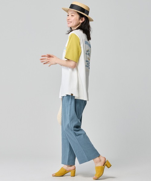 KRIFF MAYER Lady's Collection（クリフメイヤーレディースコレクション）の「楊柳カットソーイージーパンツ（その他パンツ・レディース・レンガ/ナチュラル/サックスブルー/ブラック・LARGE/MEDIUM）」の12枚目の写真