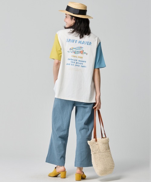 KRIFF MAYER Lady's Collection（クリフメイヤーレディースコレクション）の「楊柳カットソーイージーパンツ（その他パンツ・レディース・レンガ/ナチュラル/サックスブルー/ブラック・LARGE/MEDIUM）」の13枚目の写真