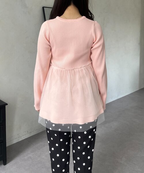 prose verse（プロズヴェール）の「チュールレイヤードVネックペプラムカーディガン（カーディガン/ボレロ・レディース・イエロー/ピンク/ブラック・LARGE/MEDIUM）」の11枚目の写真