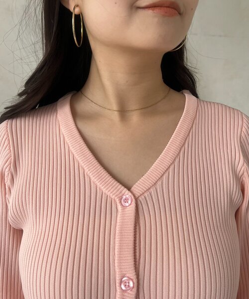 prose verse（プロズヴェール）の「チュールレイヤードVネックペプラムカーディガン（カーディガン/ボレロ・レディース・イエロー/ピンク/ブラック・LARGE/MEDIUM）」の12枚目の写真