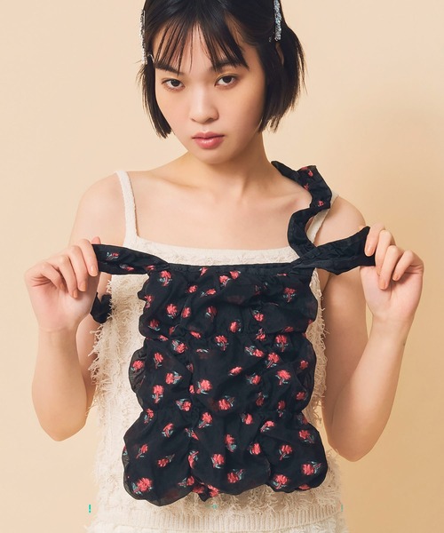 Casselini(キャセリーニ)の「Casselini(キャセリーニ)スクエアギャザーショルダー(ショルダーバッグ・レディース・イエロー/クリーム/ブルー/シルバー/ブラック・FREE)」の2枚目の写真