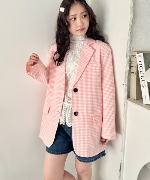 ギンガムチェックテーラードジャケット（テーラードジャケット